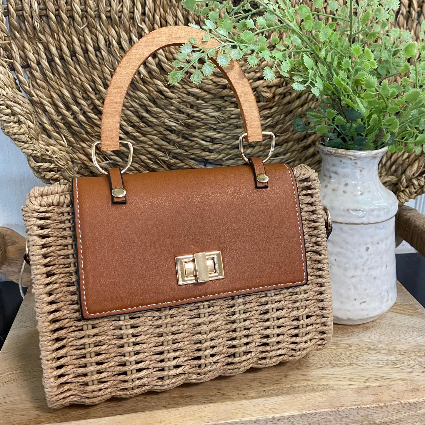 Coastal Charm Woven Handbag