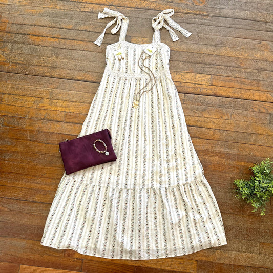 Lace Floral Midi Dress