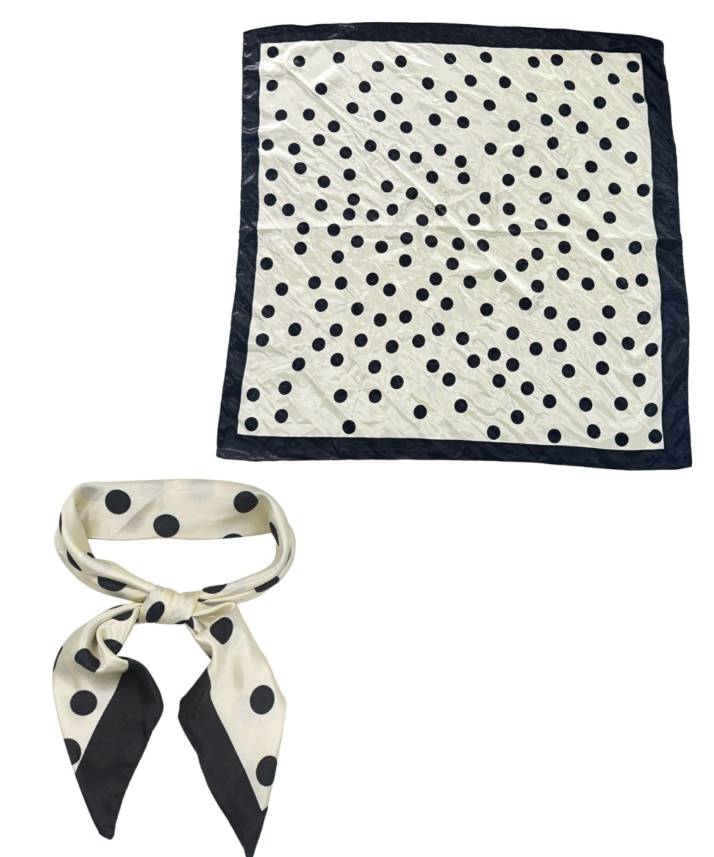 Black & White Polka Dot Square Scarf