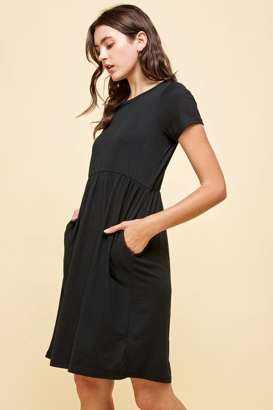 Black Knit Shirt Dress