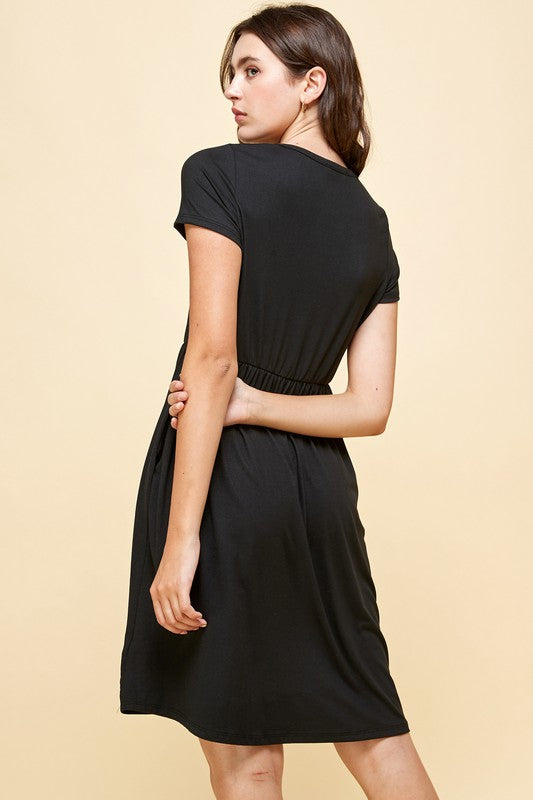 Black Knit Shirt Dress