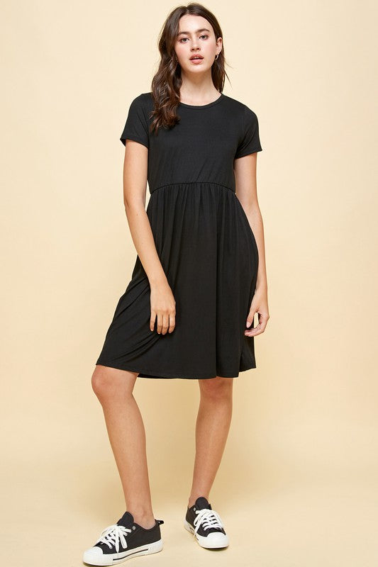 Black Knit Shirt Dress