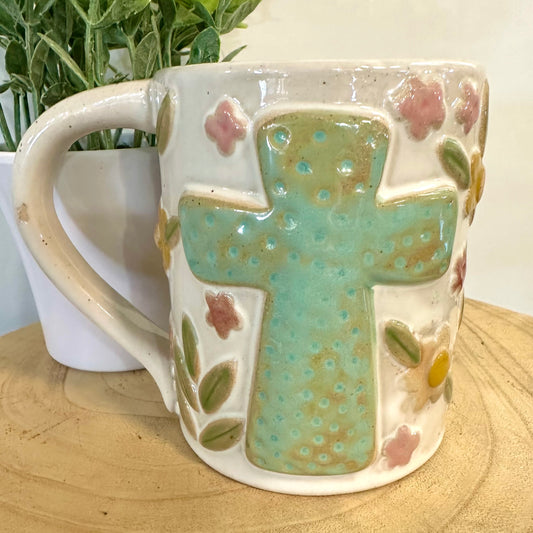 Cross and Flowers Mug