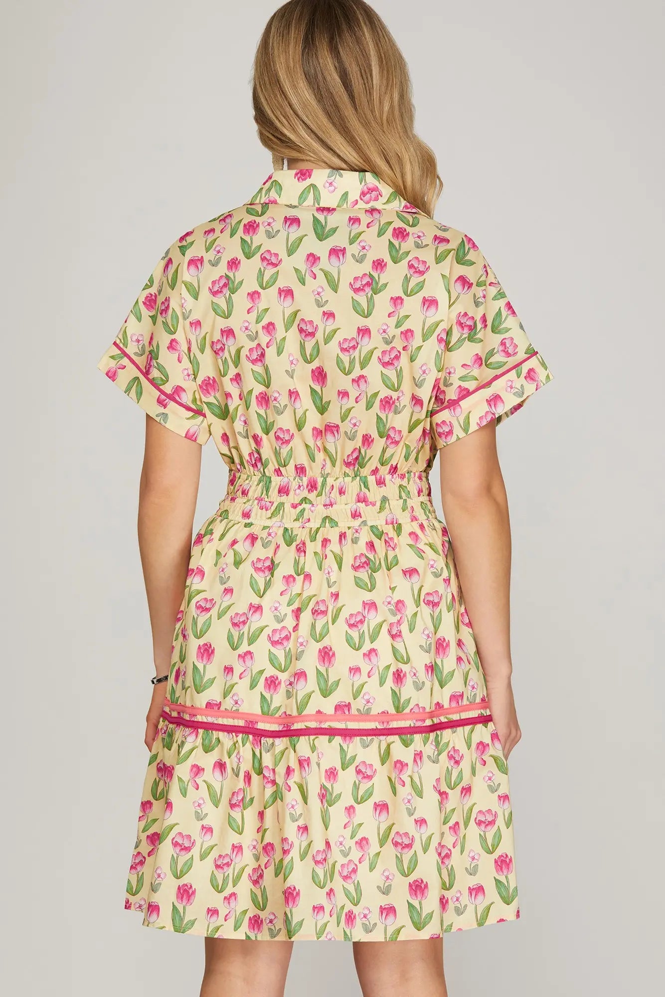 Collared Floral Print Dress