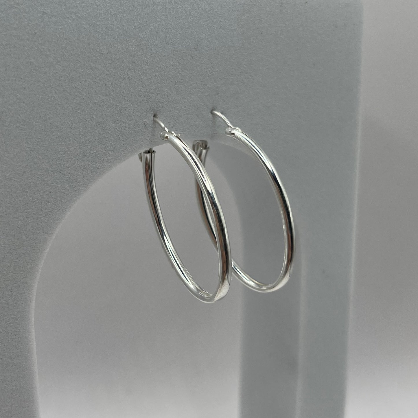enewton Earrings Oval Sterling Silver 1" Hoops