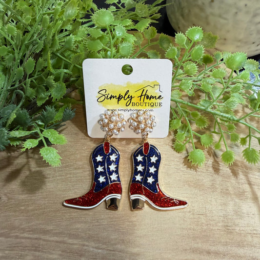 USA Boot Earrings