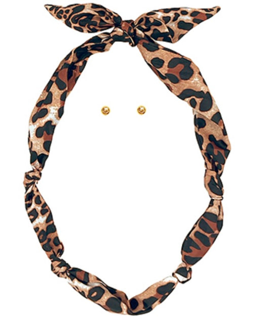 Leopard Scarf Necklace