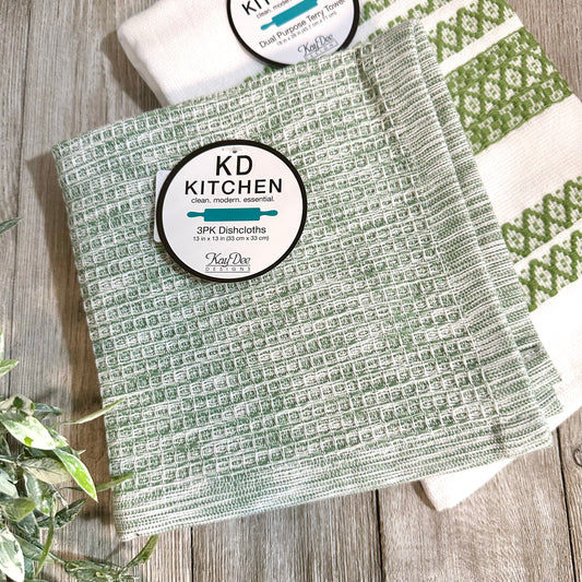 Green Tea Set of Dishcloths