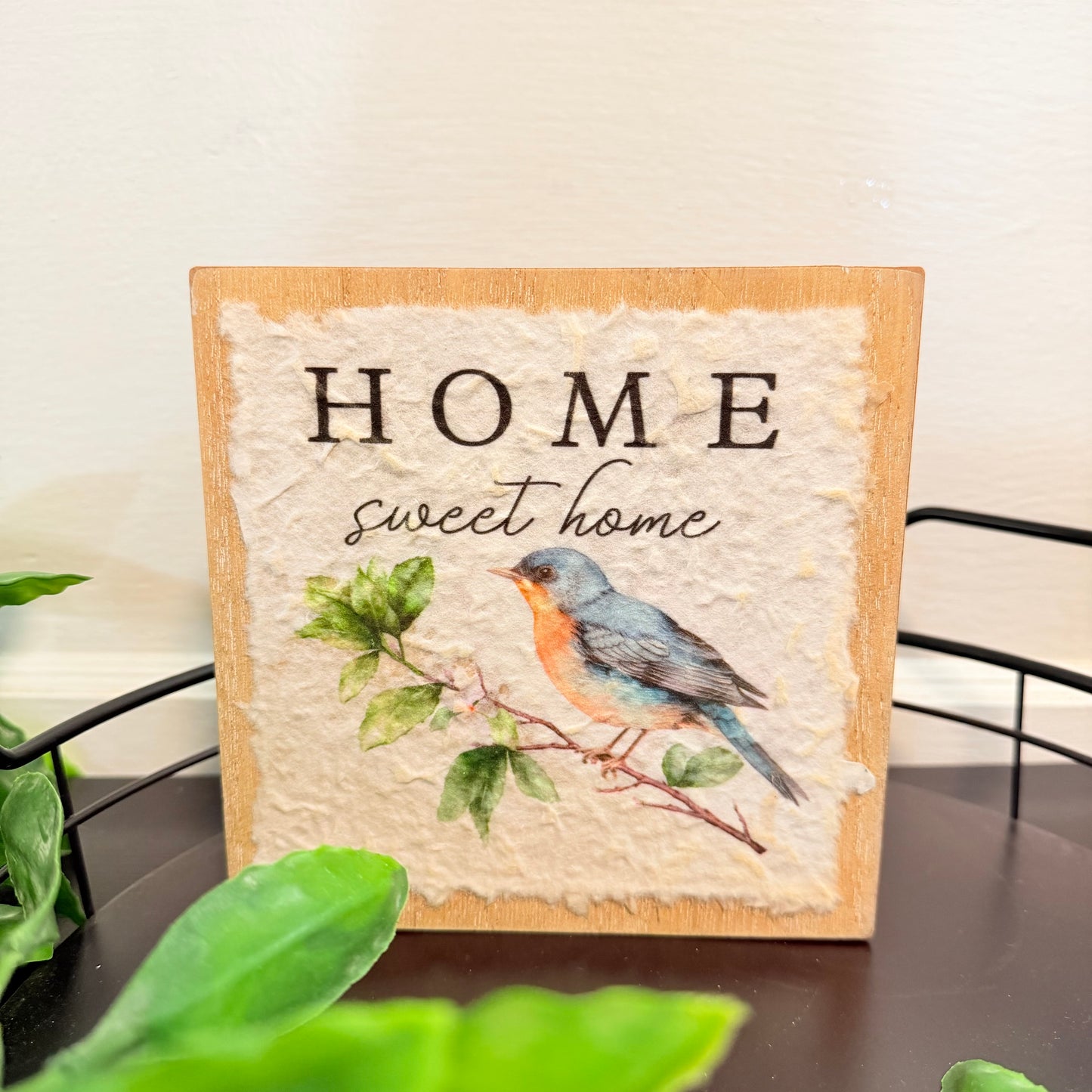 Wooden Bird Block Sign