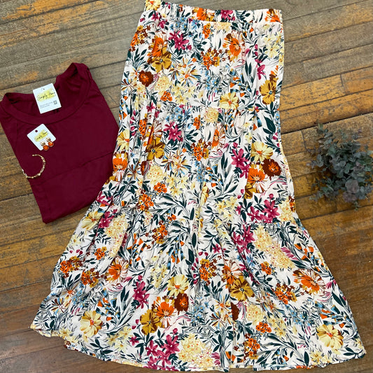 Floral Three Layered Skirt