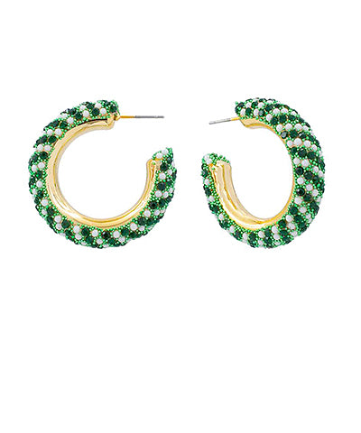 Christmas Rhinestone Hoops