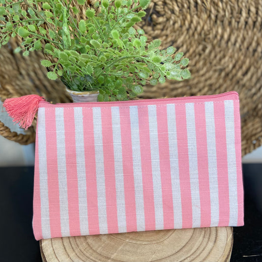 Pink & White Striped Bag