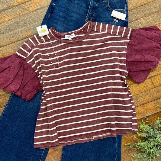 Puff Sleeve Round Neck Top