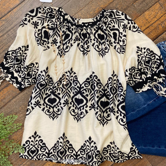 Black Trim Detail Top