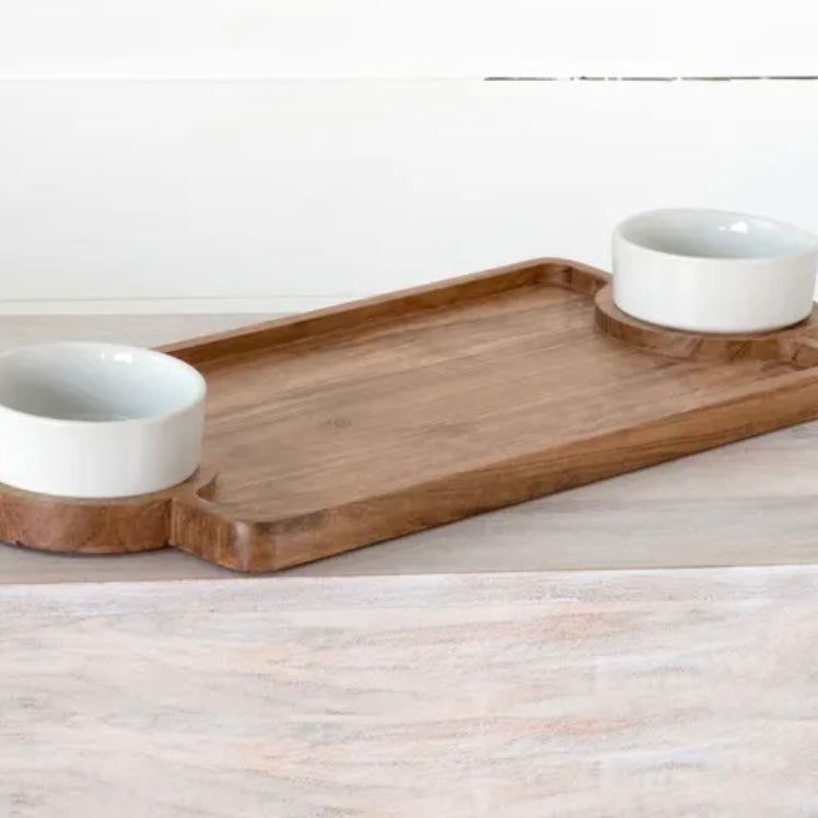 22-Inch Chip and Dip Tray with Bowl
