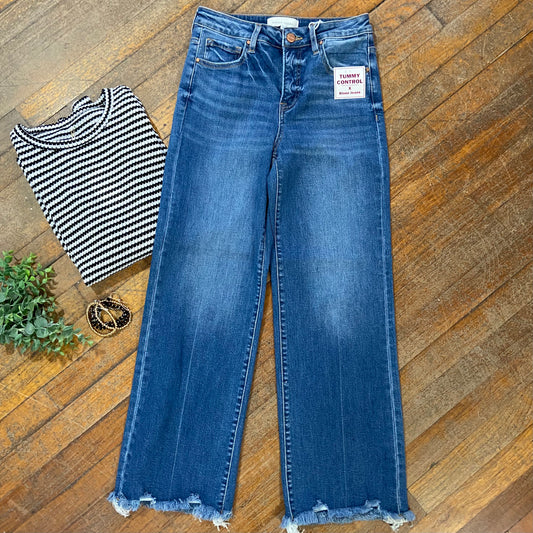 Risen High Rise Ankle Straight Jeans