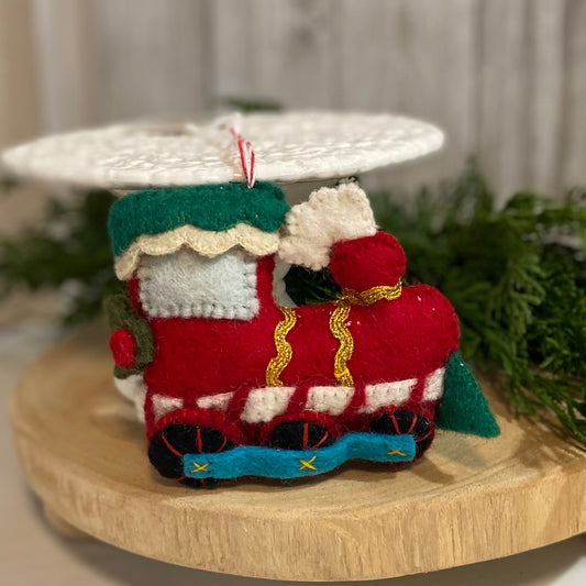 Steam Train Wool Ornament