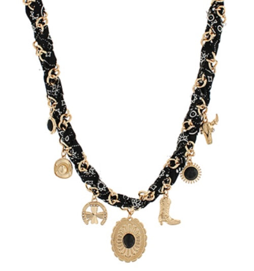 Western Scarf Charm Necklace