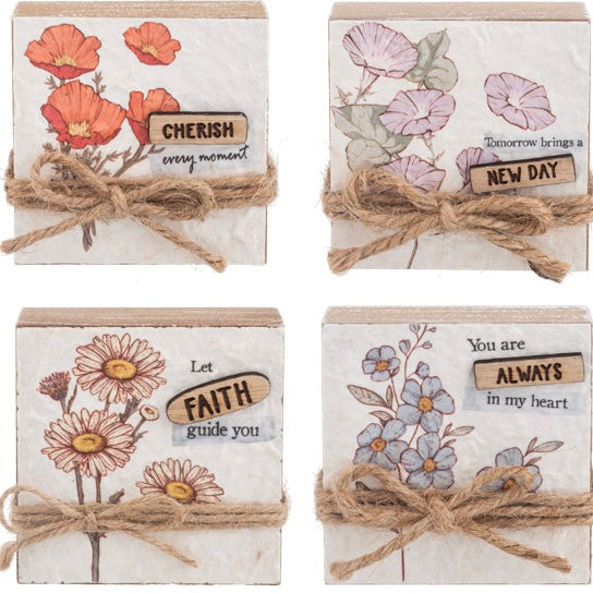 Floral Block With Jute Rope