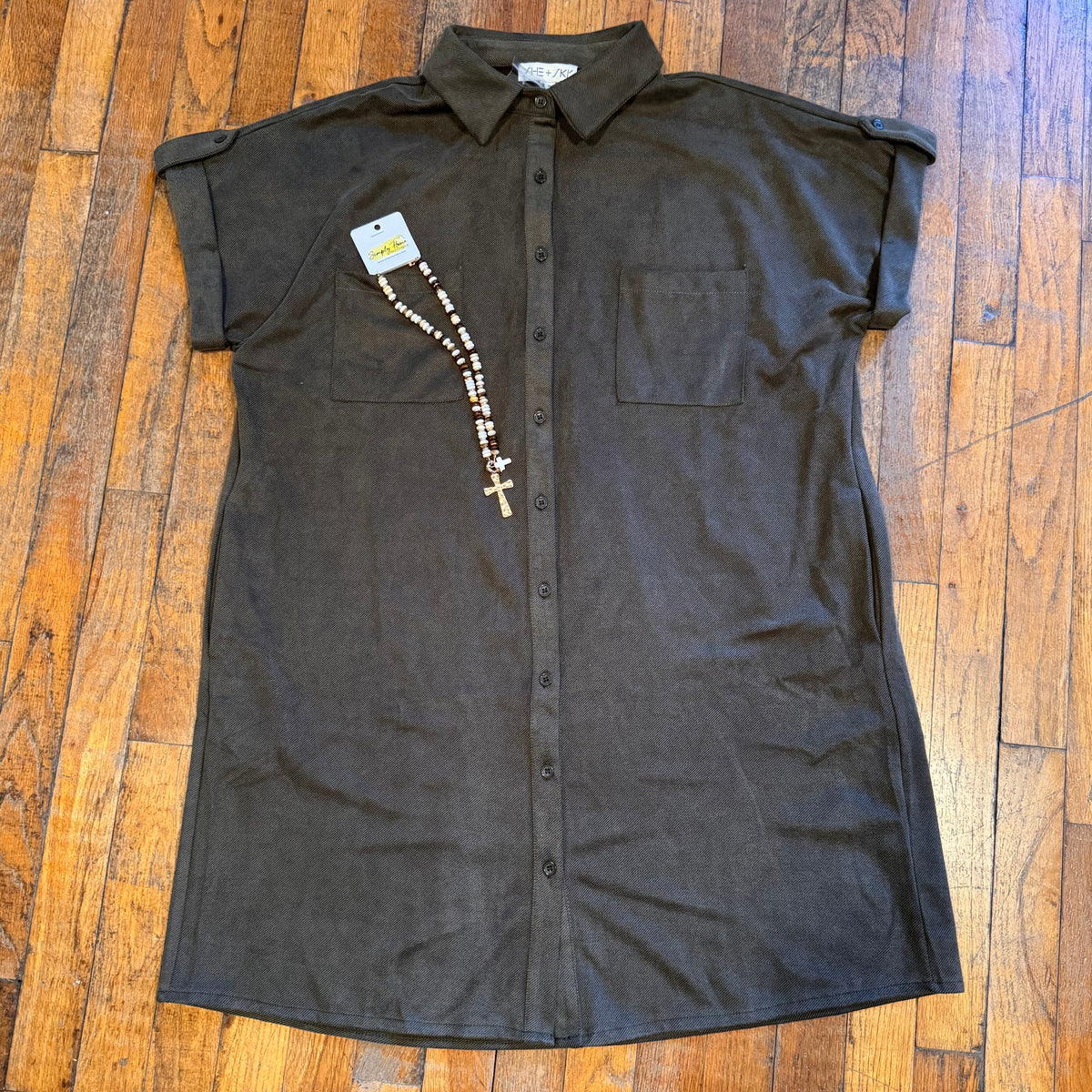 Suede Shirt Dress