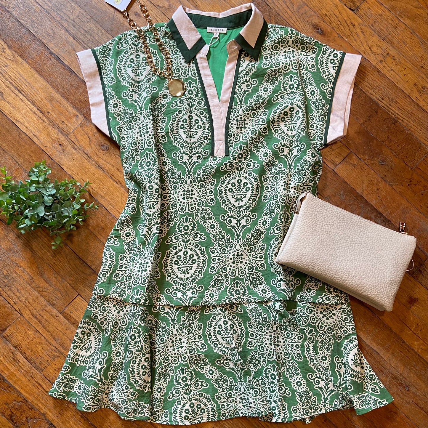 Baroque Flare Trim Dress