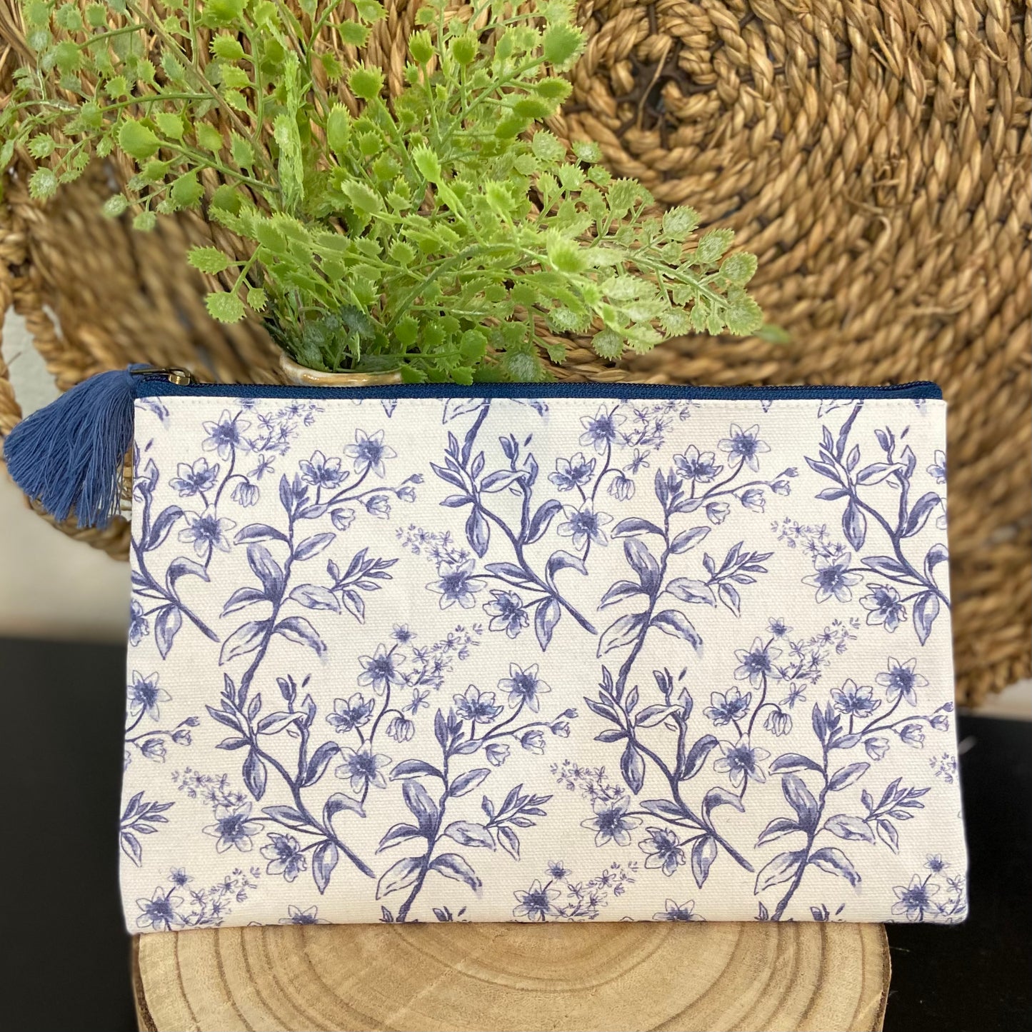 Blue & White Floral Bag