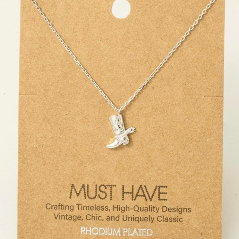 Boot Pendant Necklace
