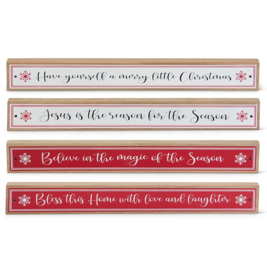 White and Red Holiday Signs