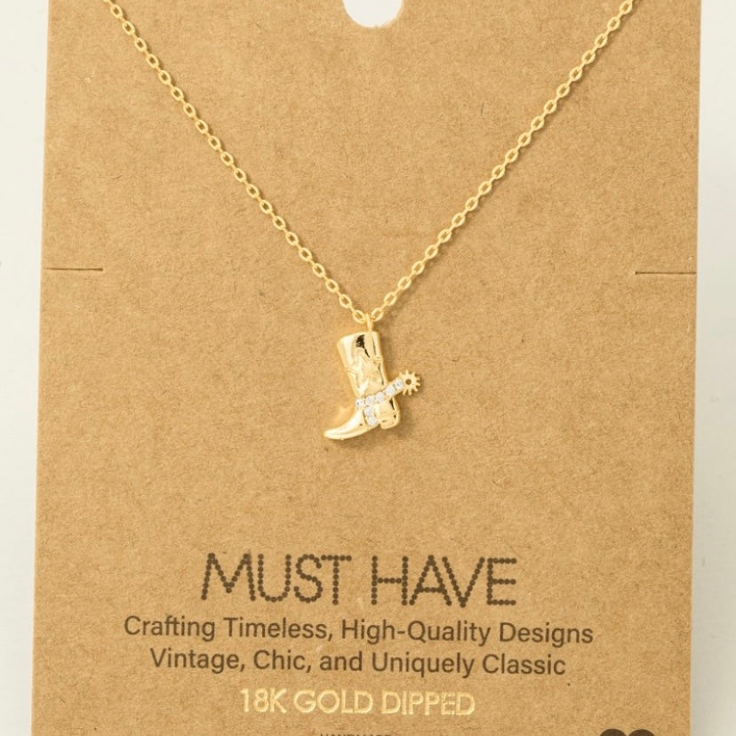 Boot Pendant Necklace