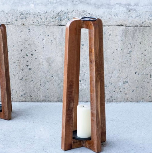 25" Wooden Candle Lantern