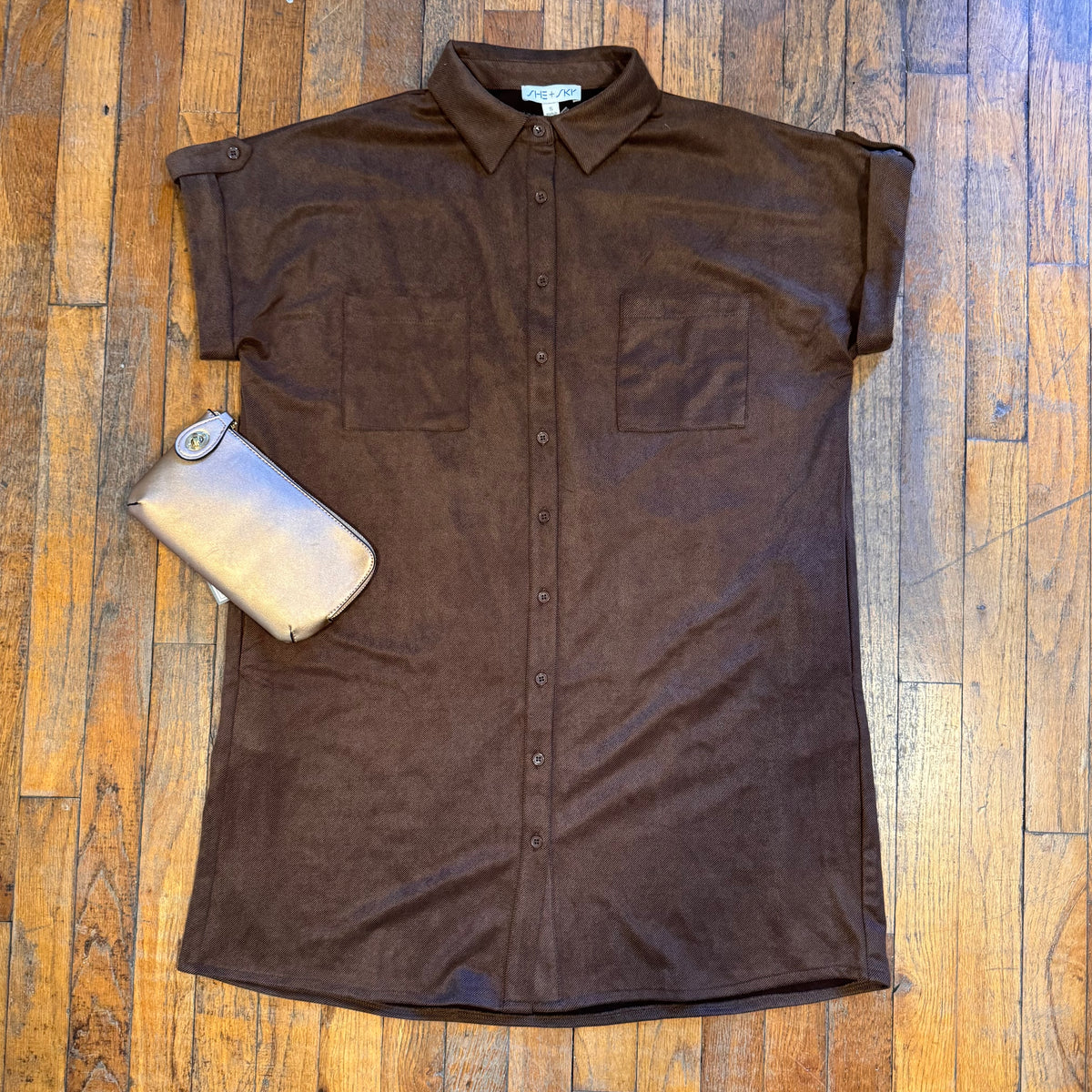 Suede Shirt Dress