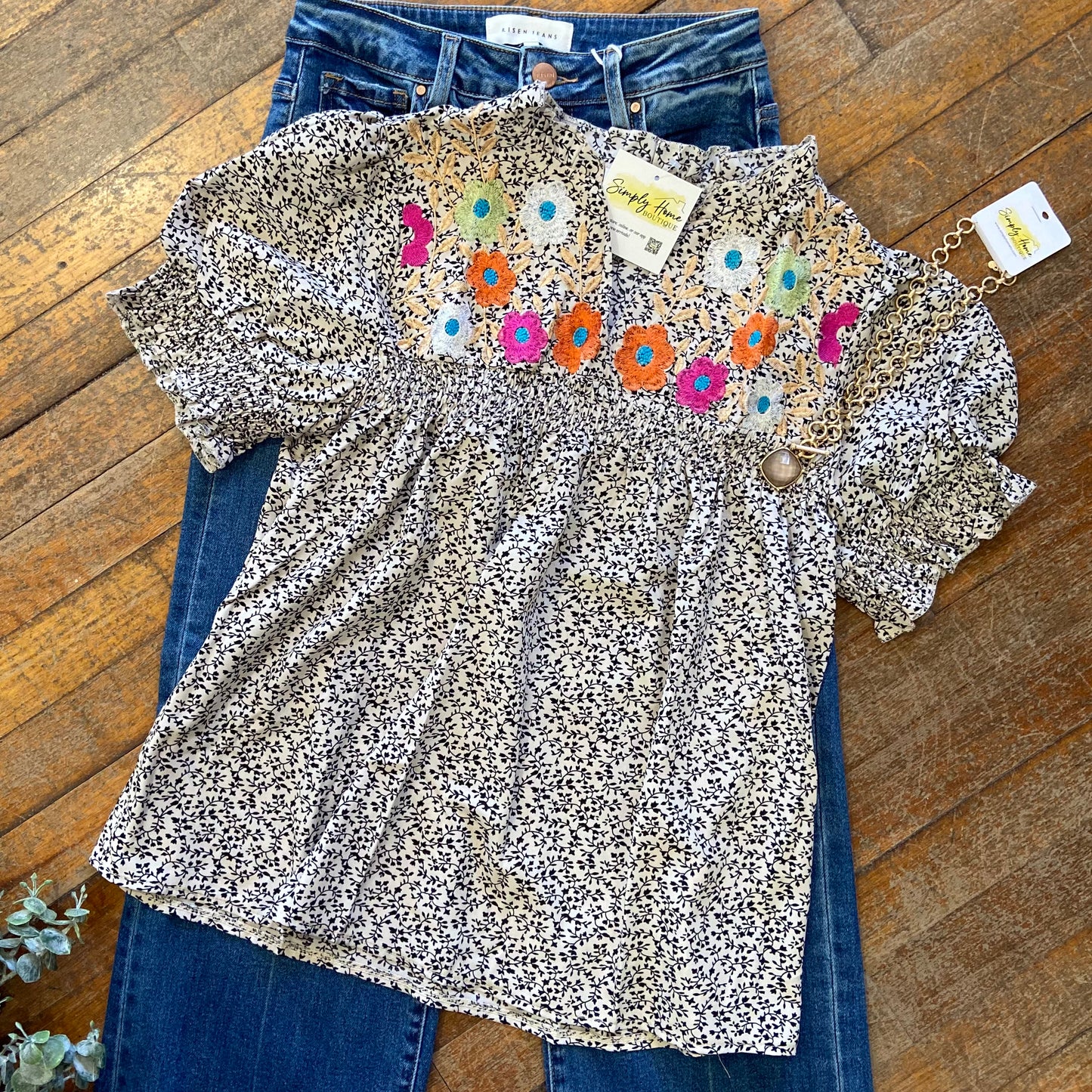 Floral Embroidered Blouse