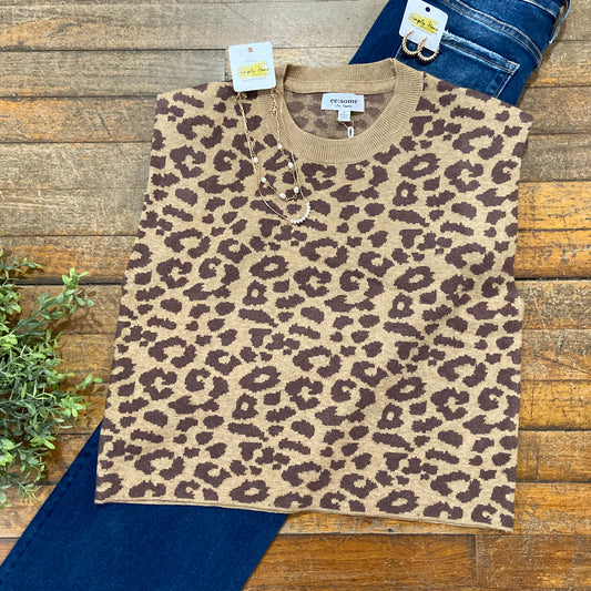 Leopard Sleeveless Sweater
