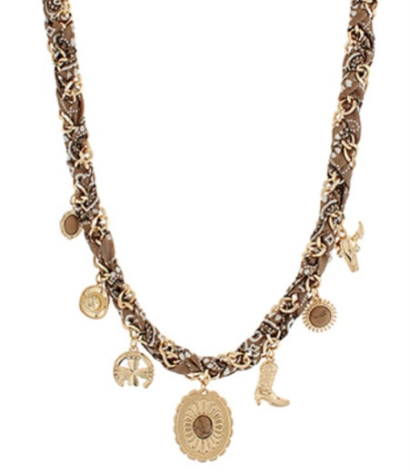 Western Scarf Charm Necklace