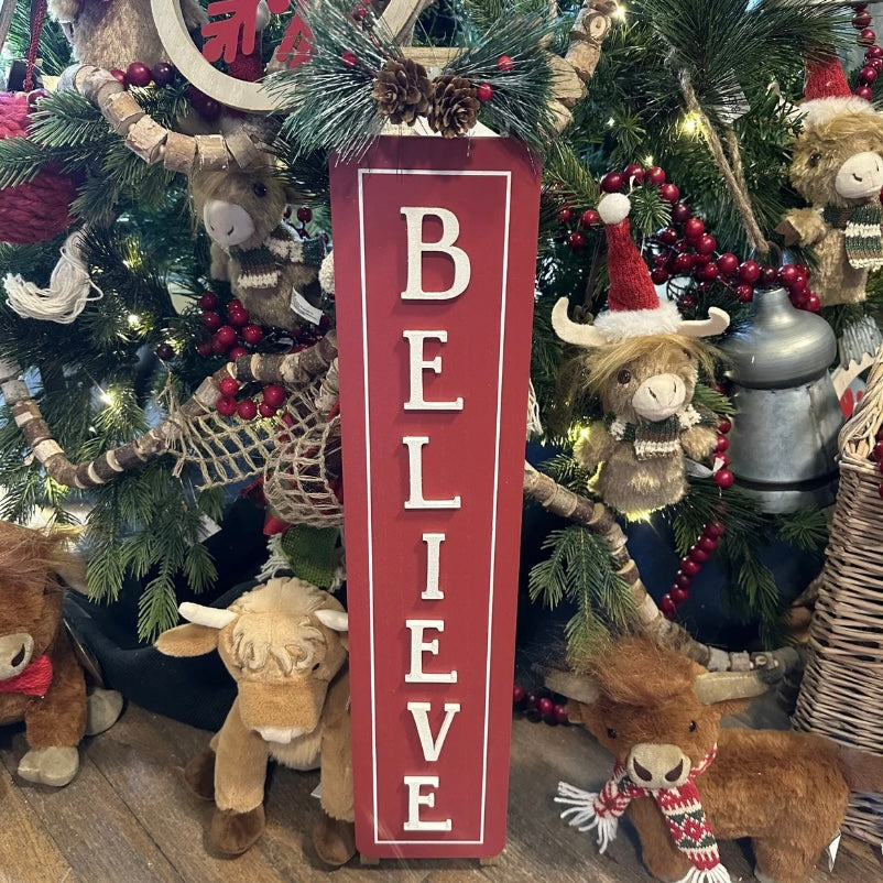 Red and White Wall Sign