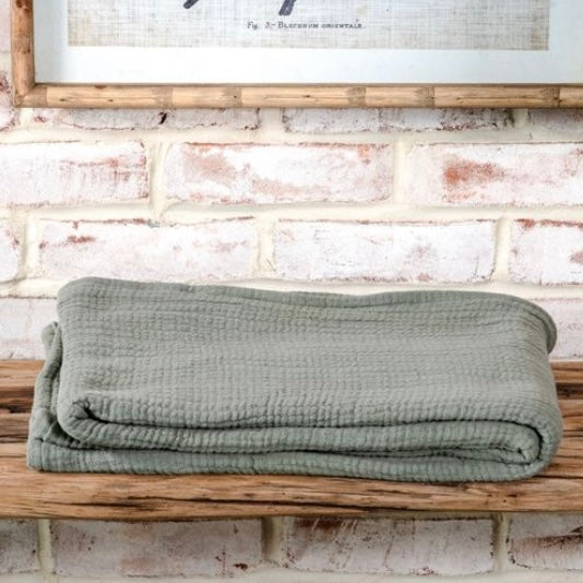 Burnt Olive Cotton Throw Blanket