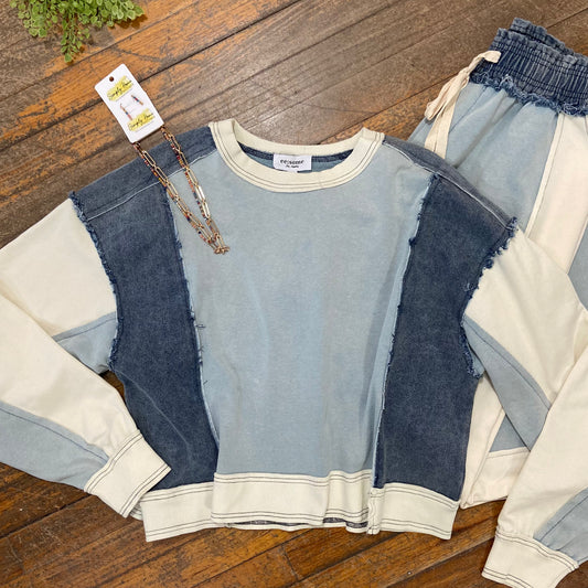 Color Block Long Sleeve Pullover