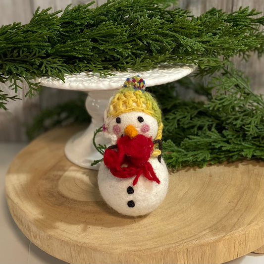 Snowman Wool Ornament