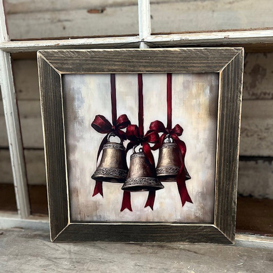 Three Gold Bells Wall Art