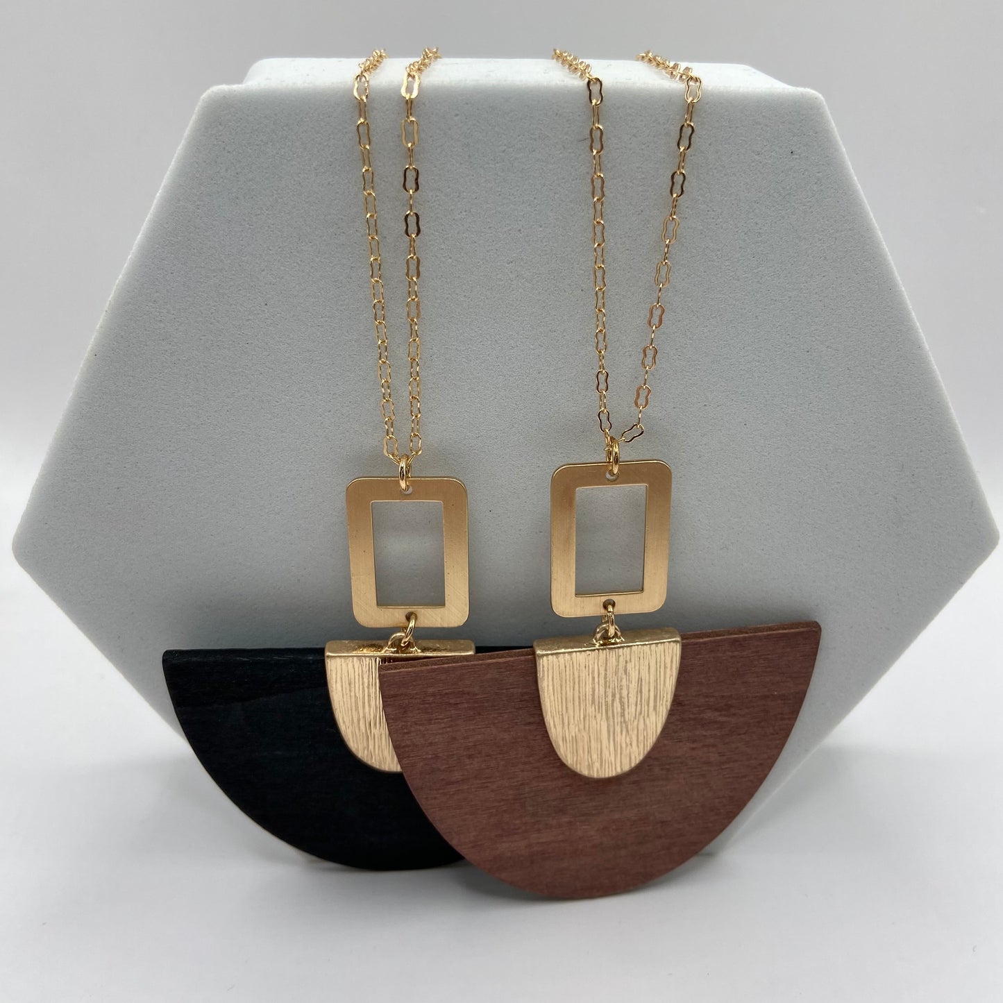 Wood Half Circle Necklace