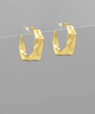 Hammered Uneven Hoops