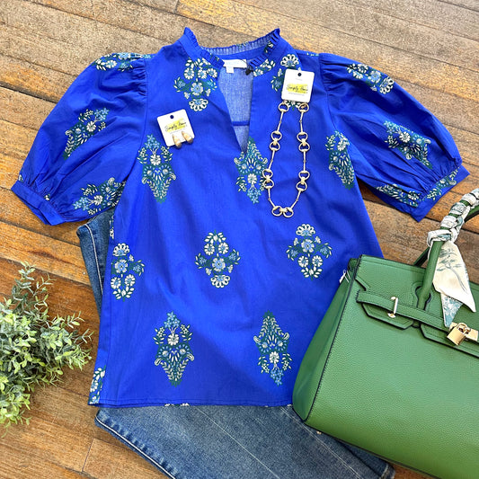 Floral Puff Sleeve Top