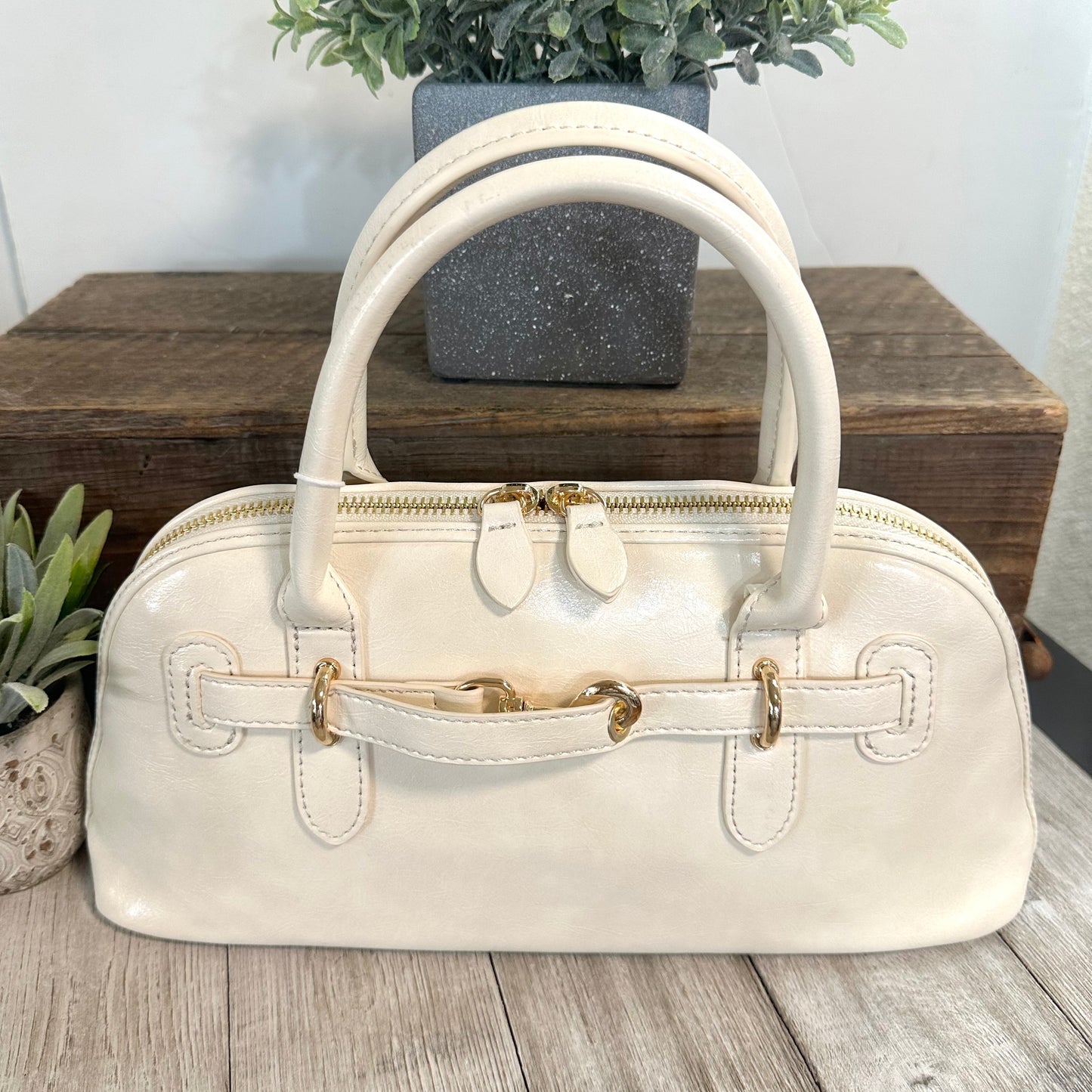 Ivory Satchel Bag