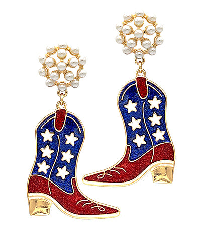 USA Boot Earrings