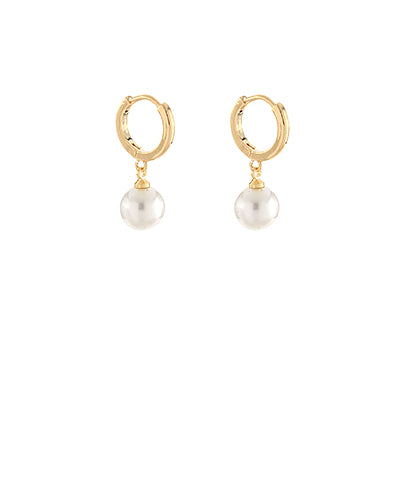 Pearl Dangle Hoops