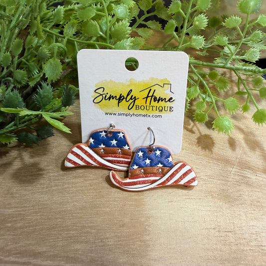 Leather Hat Earrings