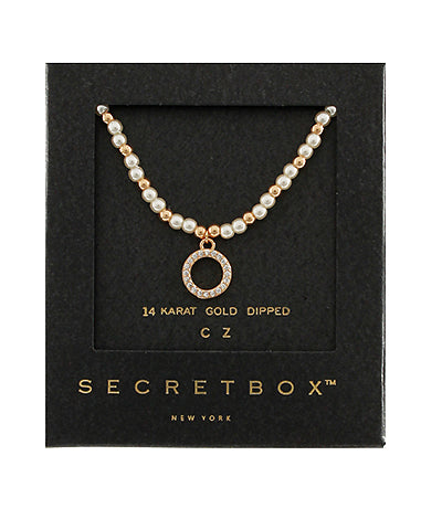 Pave Ring Pendant Pearl