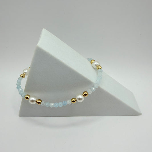enewton Purpose Pearl 6mm Gem Bracelet- Aquamarine