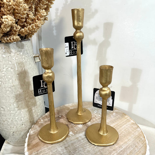 Gold Ball Candle Stands (Set of 3)