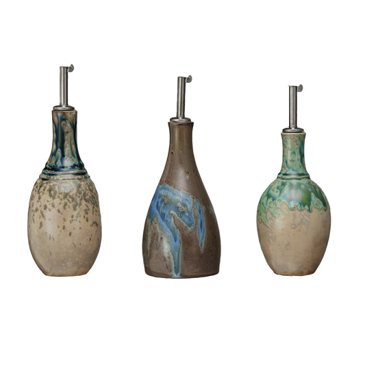 10 oz. Stoneware Oil Cruet